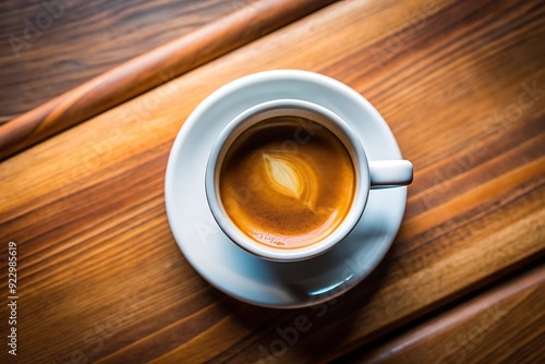 Coffee Latte on Wooden Table.