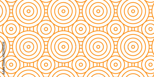 Abstract traditional geometric overlapping creative wave circle minimal lapping textile round vector texture. brown and white fabric element repeat swirl geometrical background.