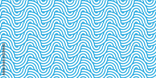 Abstract traditional geometric overlapping creative wave circle minimal lapping textile round vector texture. blue and white fabric element repeat swirl geometrical background.