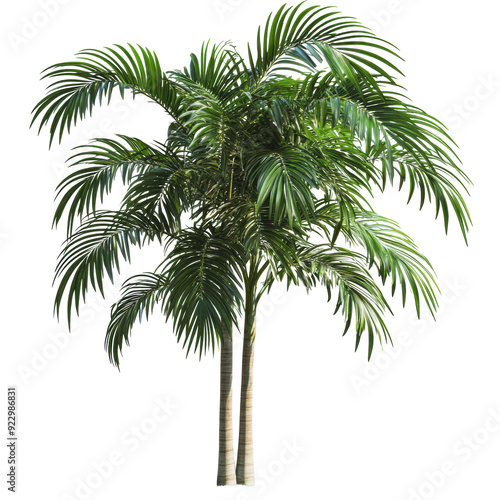 Obraz na płótnie PNG Green palm trees in bright daylight setting w salonie