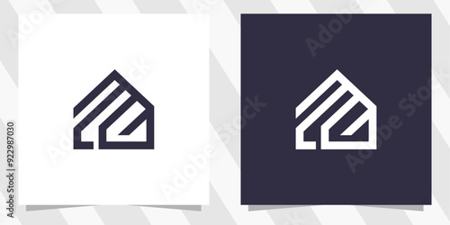 letter mc with home logo design vector