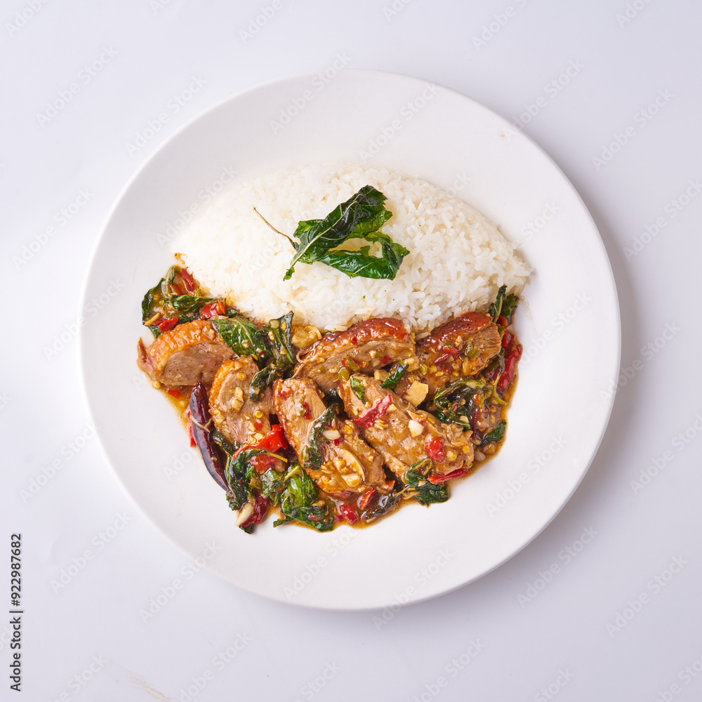 Duck fried rice with basil Duck fried rice with basil
