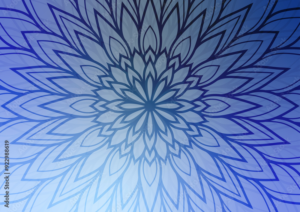 Blue line flower mandala pattern line background Blue line flower mandala pattern line background