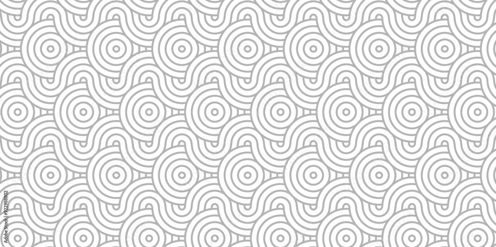 Minimal Vector overlapping Pattern diamond geometric white spiral line waves abstract wave line. seamless white and gray tile stripe overlap creative retro circle line fabric pattern background. Minimal Vector overlapping Pattern diamond geometric white spiral line waves abstract wave line. seamless white and gray tile stripe overlap creative retro circle line fabric pattern background.