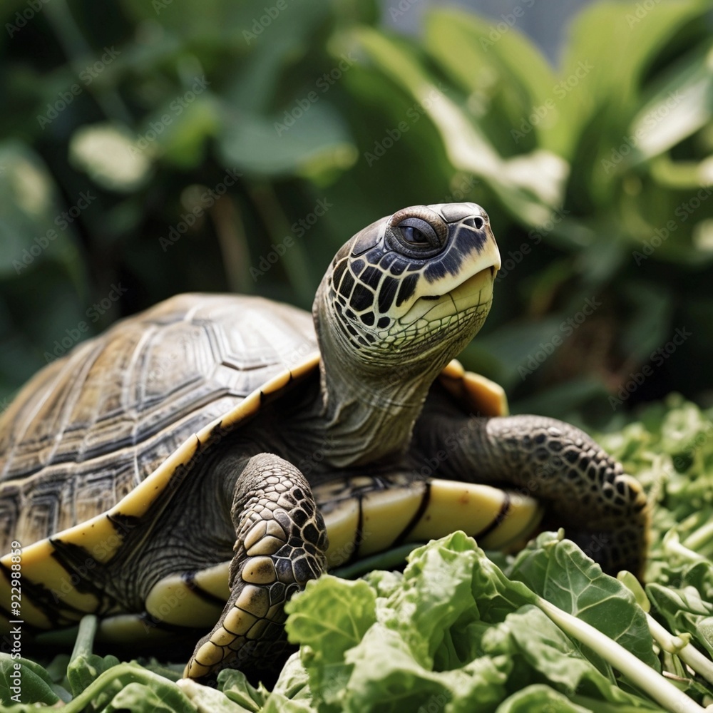 Naklejka premium turtle on a rock