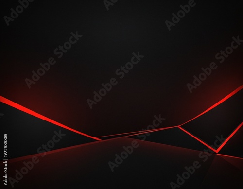 Wallpaper Mural Abstract black polygon red light futuristic technology design background. Ai generated image. Torontodigital.ca