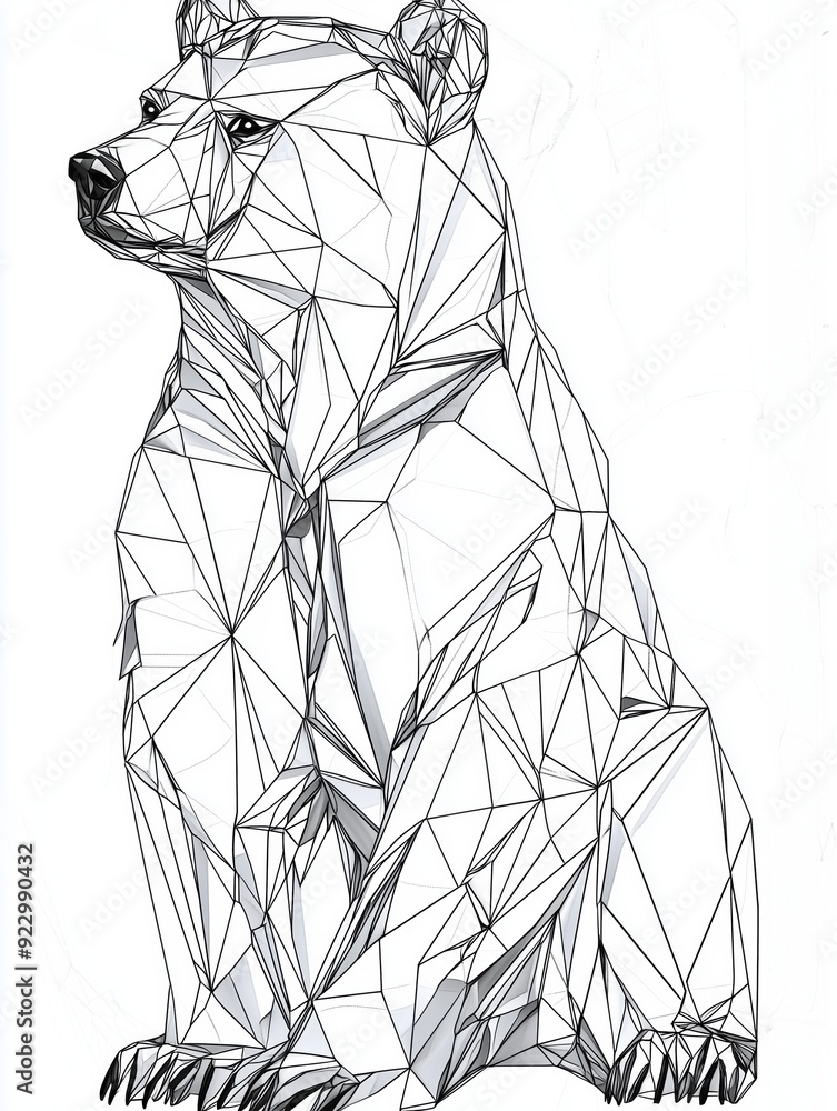 Geometric Bear Outline Standing on Hind Legs | Black Interlocking Triangles | Bold Modern Art | Abstract Polygon Animal Design | Minimalist Wildlife Illustration | Isolated on White Background Geometric Bear Outline Standing on Hind Legs | Black Interlocking Triangles | Bold Modern Art | Abstract Polygon Animal Design | Minimalist Wildlife Illustration | Isolated on White Background
