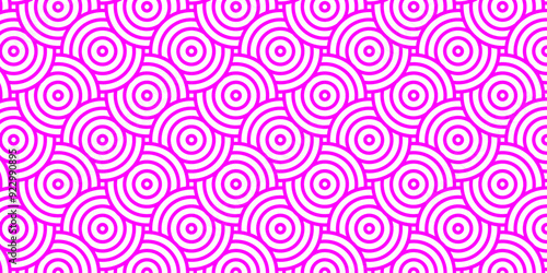 Minimal Vector overlapping Pattern diamond geometric pink color spiral line waves abstract wave line. seamless pink tile stripe overlap creative retro circle line fabric pattern white background.