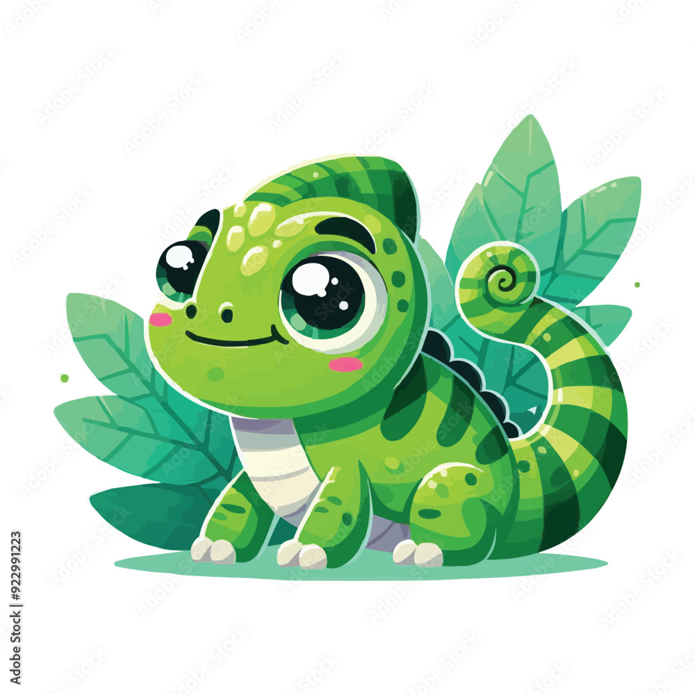 Fototapeta premium cute chameleon vector illustration