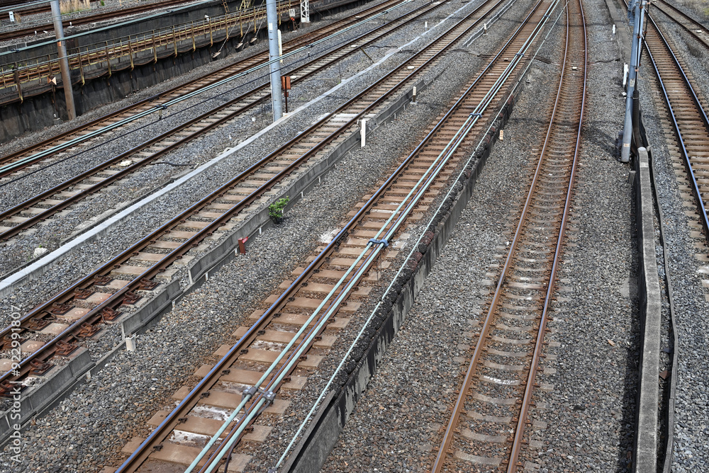 Fototapeta premium Railway tracks with no train