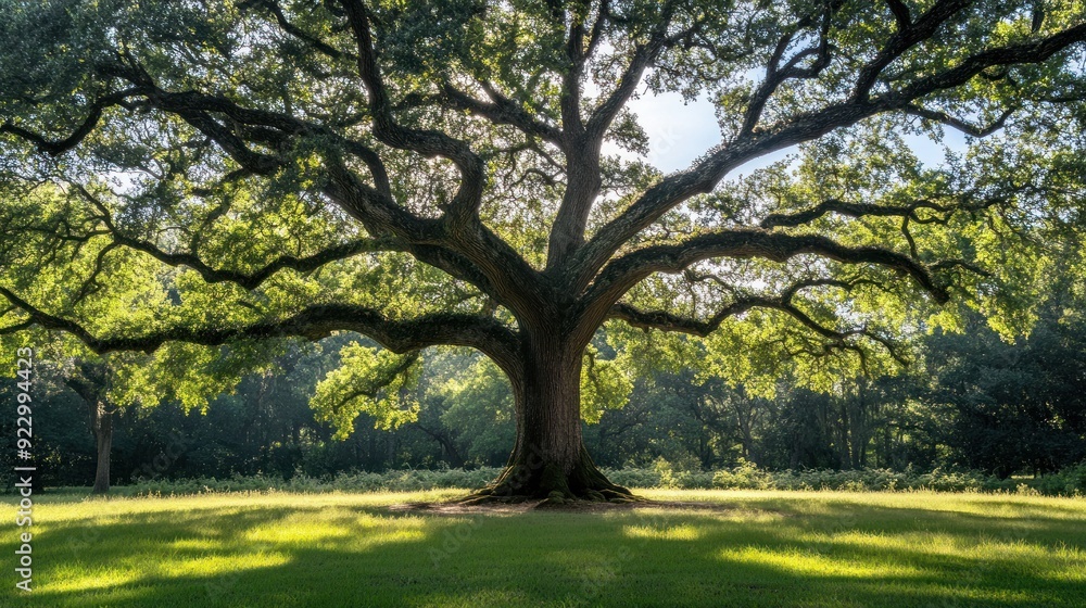 Majestic Oak Tree in a Lush Meadow Majestic Oak Tree in a Lush Meadow