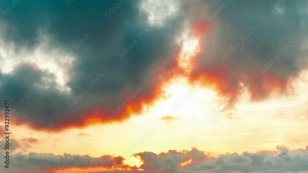 Colorful sky with clouds above the ocean on nature background 4K Colorful sky with clouds above the ocean on nature background 4K