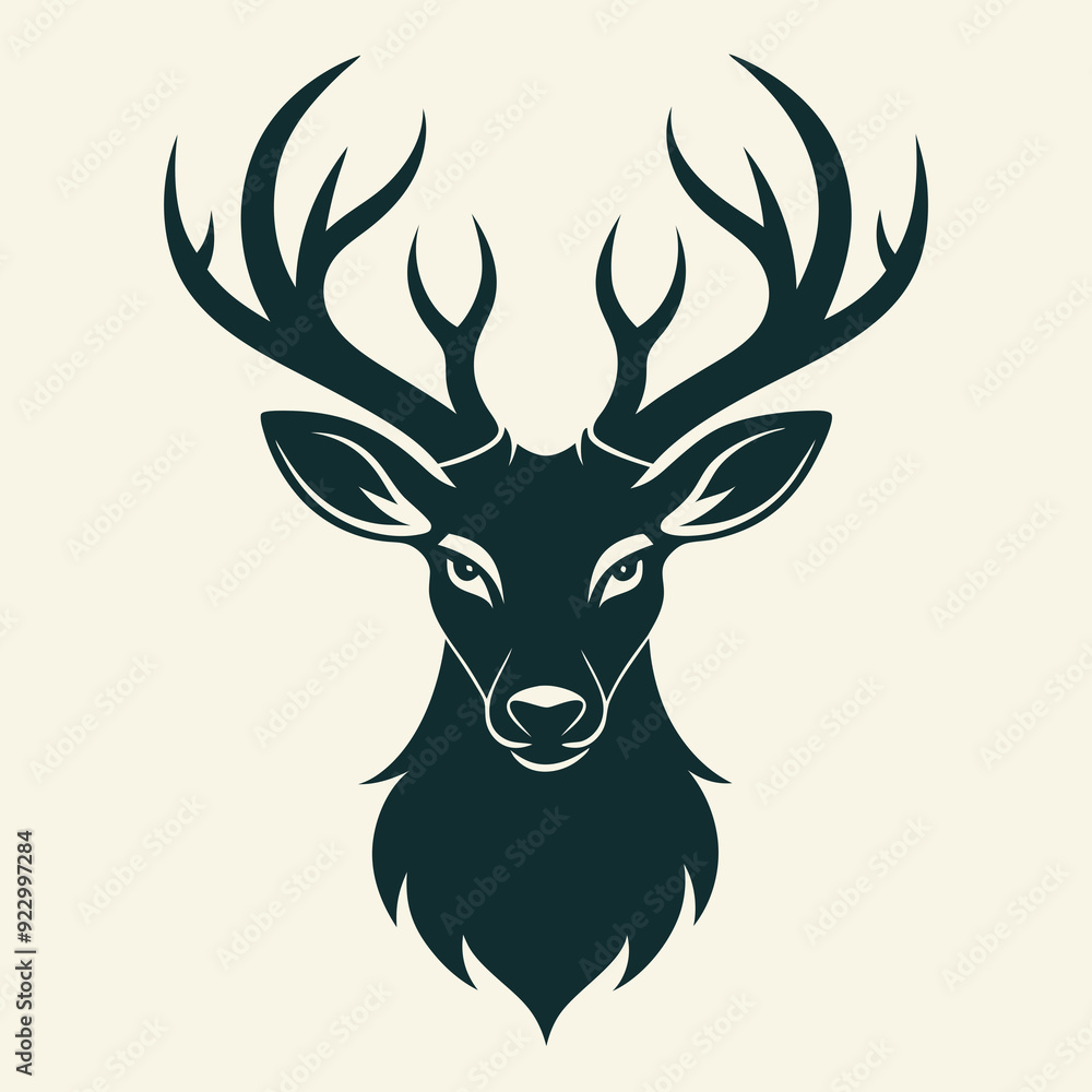Silhouette deer head logo icon vector art illustration Silhouette deer head logo icon vector art illustration