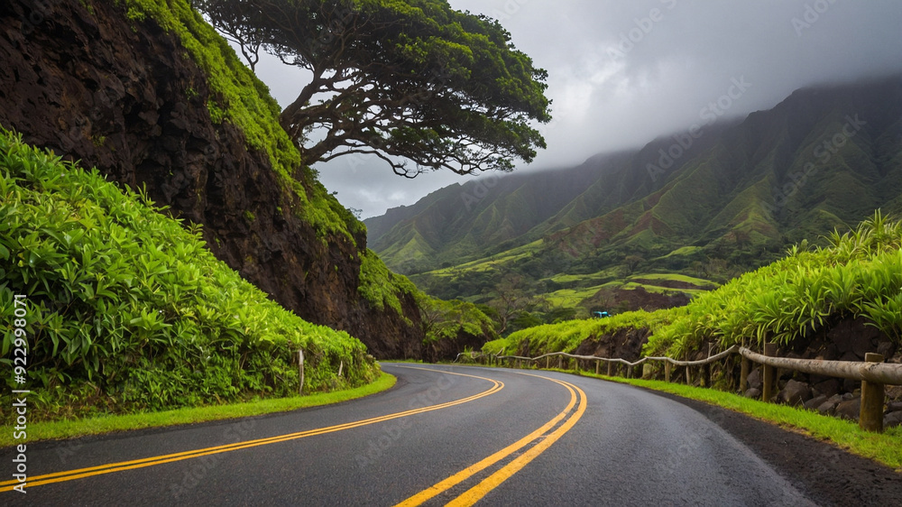 Fototapeta premium Beautiful Road to Hana in Maui, Hawaii 