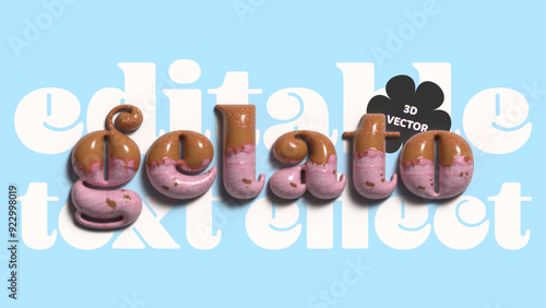 Gelato 3d inflated editable text effect