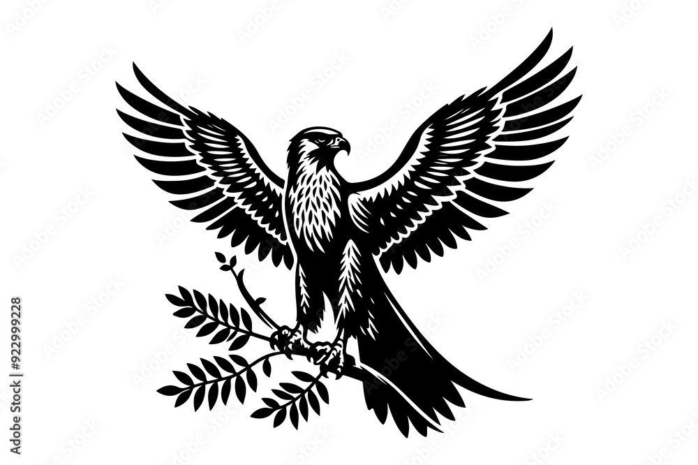 falcon silhouette vector illustration isolated on transparent background- Generative AI falcon silhouette vector illustration isolated on transparent background- Generative AI