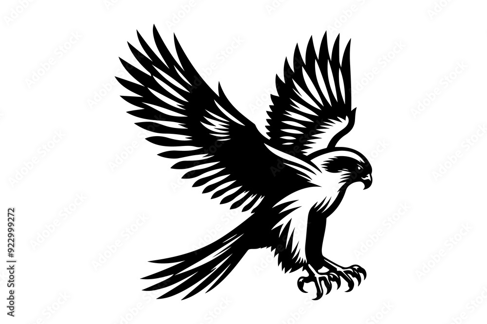 Obraz premium falcon silhouette vector illustration isolated on transparent background- Generative AI