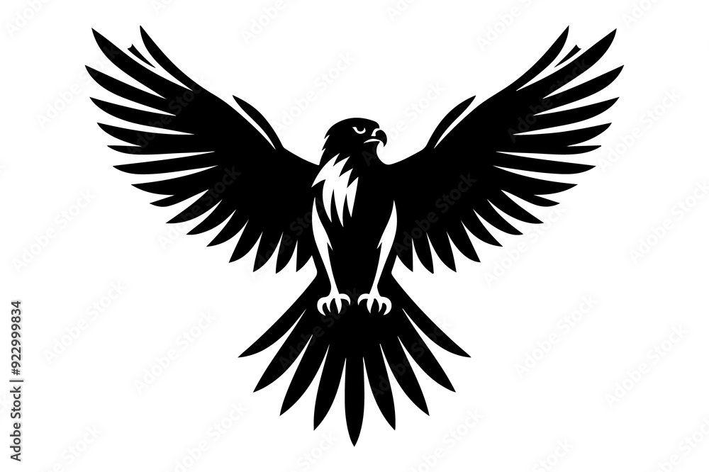 falcon silhouette vector illustration isolated on transparent background- Generative AI falcon silhouette vector illustration isolated on transparent background- Generative AI
