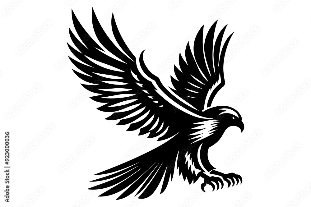 Fototapeta premium falcon silhouette vector illustration isolated on transparent background- Generative AI