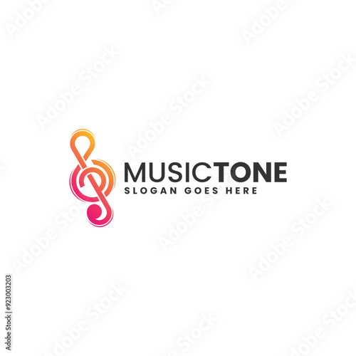 Vector Logo Illustration Music Tone Gradient Colorful Style