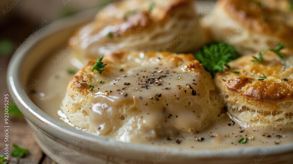 Creamy chicken casserole topped with golden potatoes, garnished with parsley. Creamy chicken casserole topped with golden potatoes, garnished with parsley.