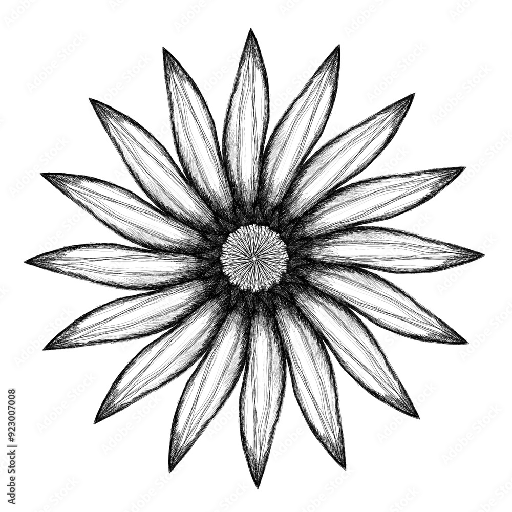 Black and white sketch flower Black and white sketch flower