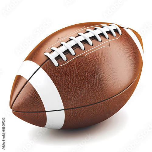 Football Isolated on White Background, American Football Sports Concept