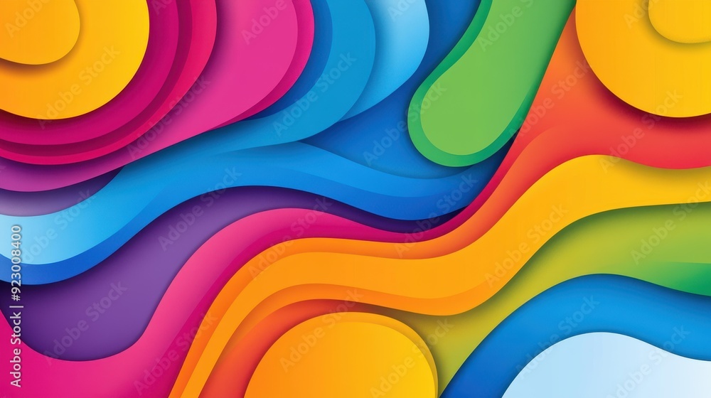 Obraz premium Dive into this vibrant, abstract vector background with playful wavy patterns and a psychedelic twist, perfect for modern design