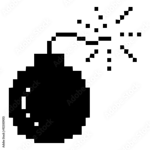 Explosion in pixel style element design.