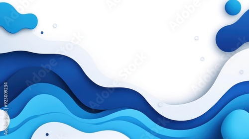 Vibrant blue abstract swirl with halftone design, creating a modern and stylish flat illustration on a crisp white background.