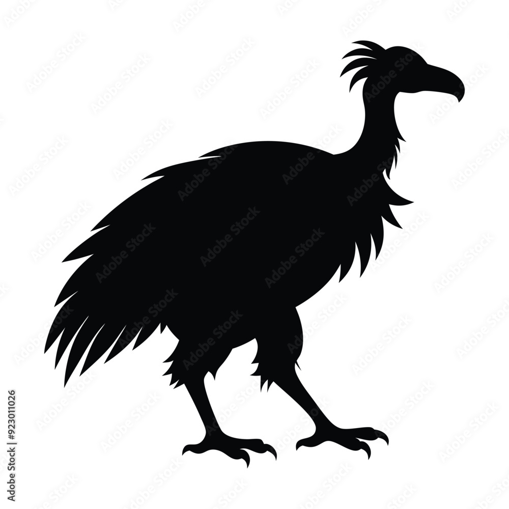Illustration of Walking Condor silhouette on white Illustration of Walking Condor silhouette on white