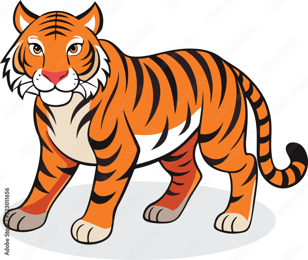 illustration of tigers. standing tiger running hunting pose. illustration of tigers. standing tiger running hunting pose.