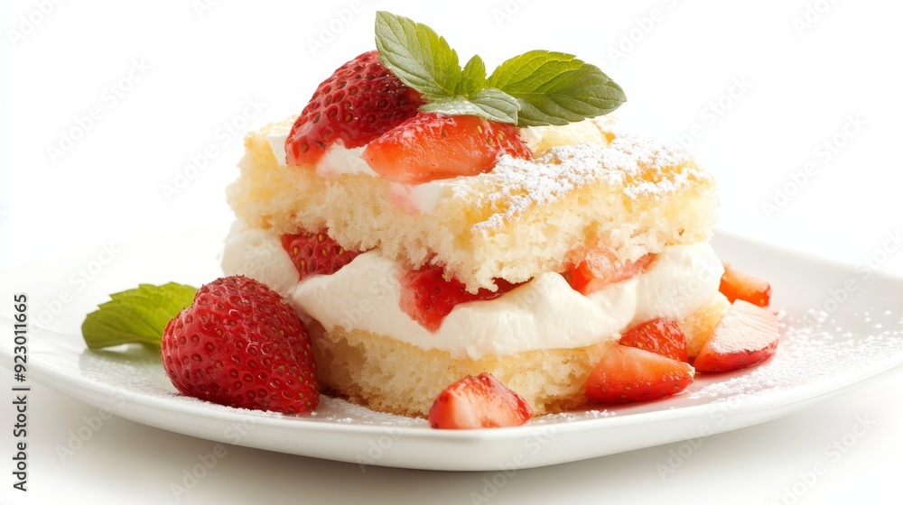 Delicious Strawberry Shortcake with Whipped Cream Delicious Strawberry Shortcake with Whipped Cream