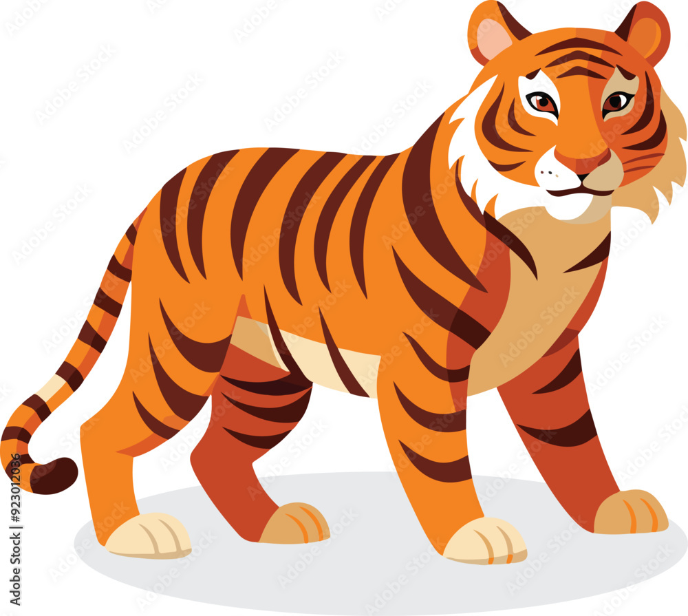 Obraz premium illustration of tigers. standing tiger running hunting pose.
