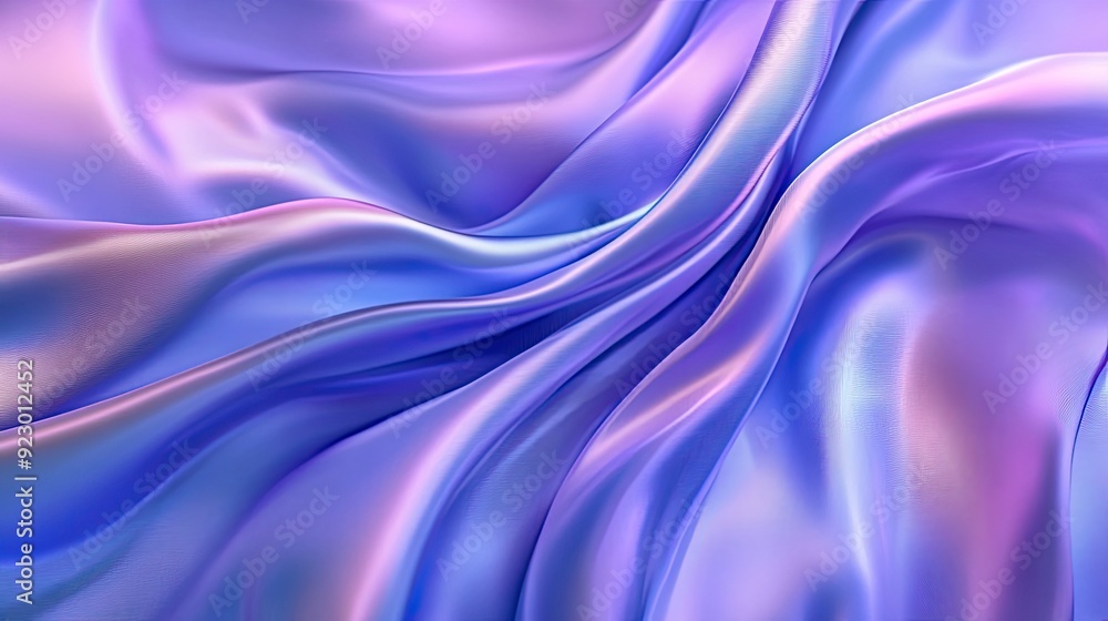 Luxurious Flowing Purple and Blue Satin Fabric with Soft Waves and Iridescent Sheen Luxurious Flowing Purple and Blue Satin Fabric with Soft Waves and Iridescent Sheen