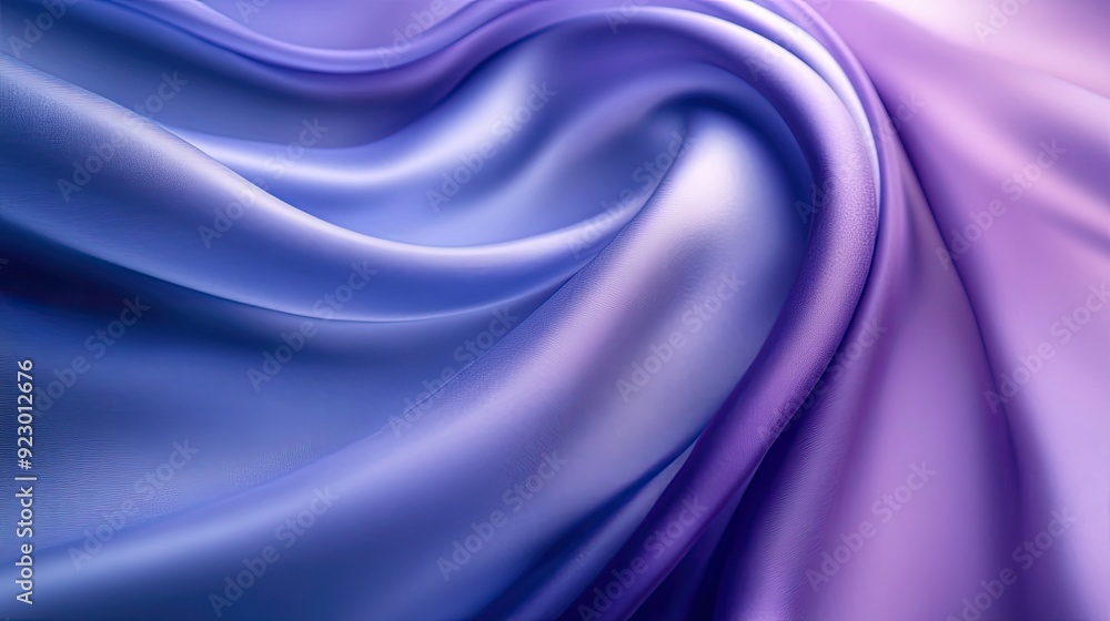Obraz premium Elegant Close-Up of Smooth Purple and Blue Satin Fabric with Soft Folds and Luxurious Texture