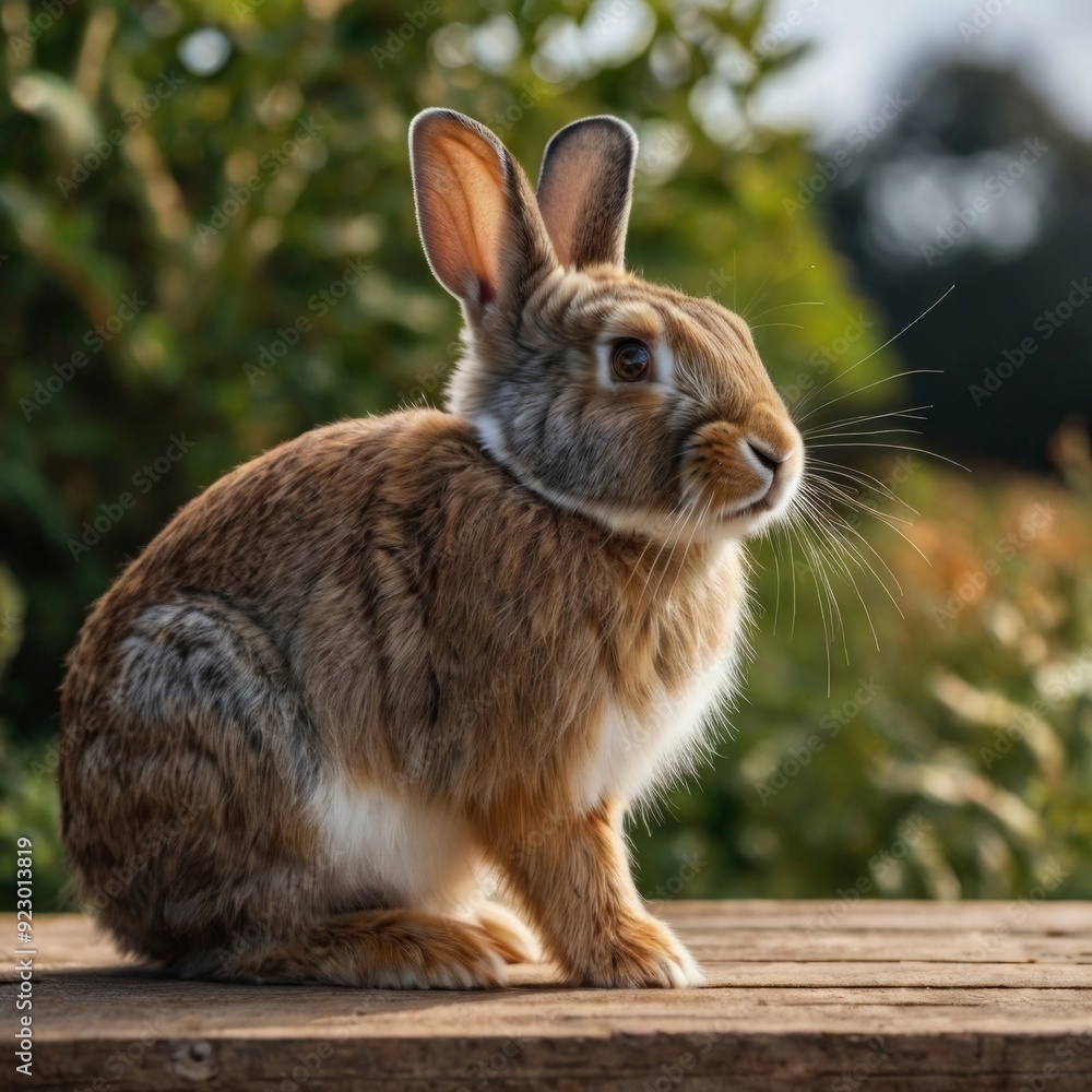 Fototapeta premium Rabbit Relaxing in Lush Jungle Greenery