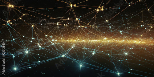 Wallpaper Mural Abstract glowing network pattern on dark background. Torontodigital.ca