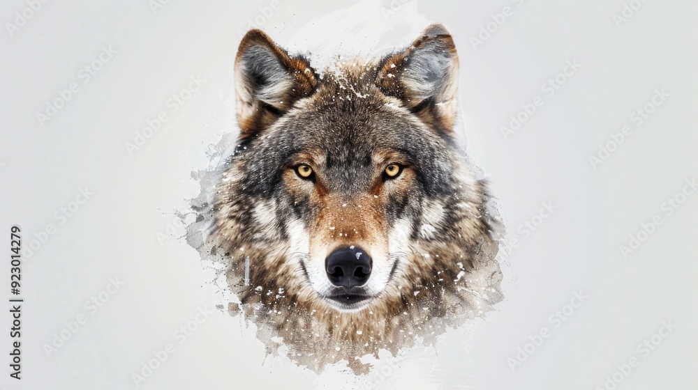 Obraz premium Wolf's face in snow