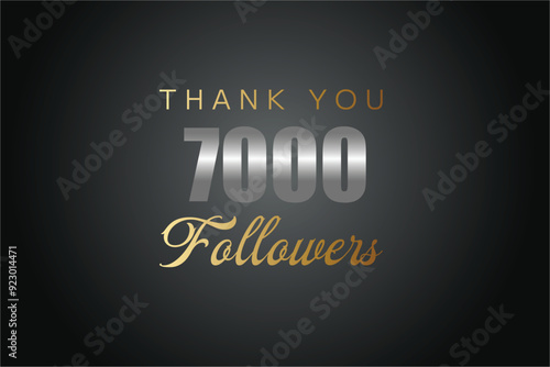 7000 OR 7k followers celebration. Thank you 7000   followers congratulation template banner. banner for social 7k friends and followers. celebrate subscribers and followers.

