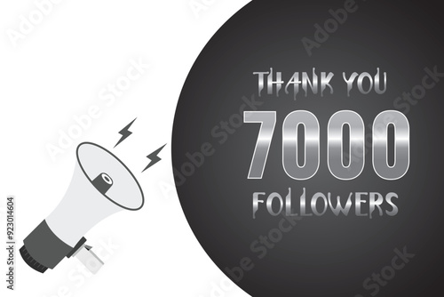 7000 OR 7k followers celebration. Thank you 7000   followers congratulation template banner. banner for social 7k friends and followers. celebrate subscribers and followers.
