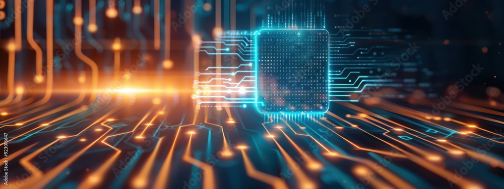 Fototapeta premium Hybrid processing and modules for high-tech environments, hybrid processing modules, cutting-edge tech solutions and integration