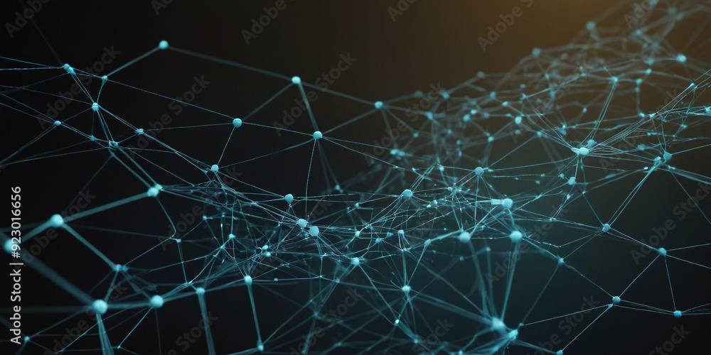 Abstract digital network with connected dots and lines on black background. Abstract digital network with connected dots and lines on black background.