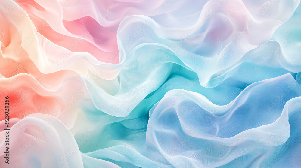 Obraz premium Abstract Fluid Art with Flowing Waves Serene Painting of Dynamic Motion and Colors