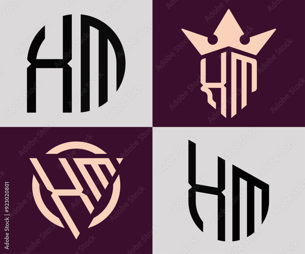 Creative simple Initial Letters XM Logo Designs Bundle. Creative simple Initial Letters XM Logo Designs Bundle.