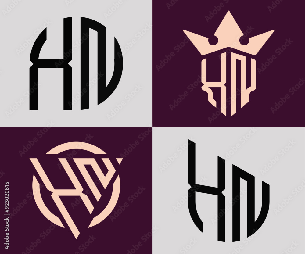 Creative simple Initial Letters XN Logo Designs Bundle. Creative simple Initial Letters XN Logo Designs Bundle.