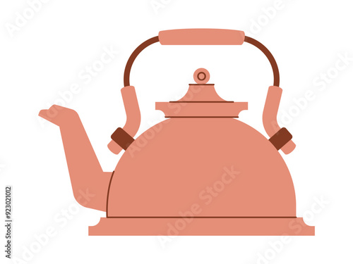 kettle pot teapot antique retro style old stuff vintage item water boiler design icon illustration