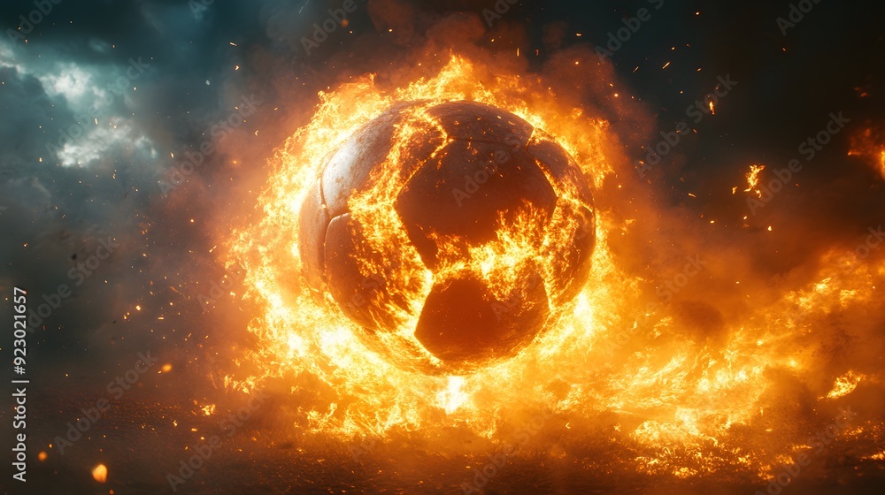 Burning Soccer Ball. Burning Soccer Ball.