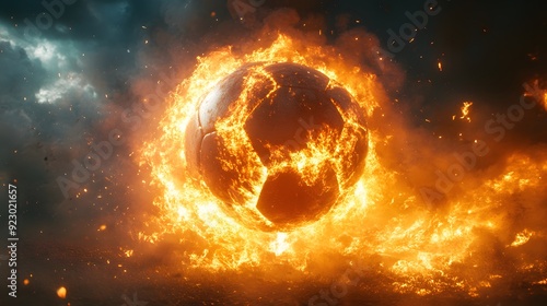 Burning Soccer Ball.