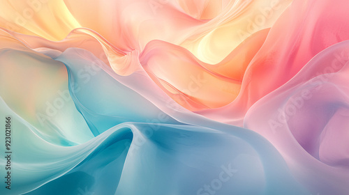 Serene Abstract Fluid Art Dynamic Waves and Gradient Colors for a Peaceful Background